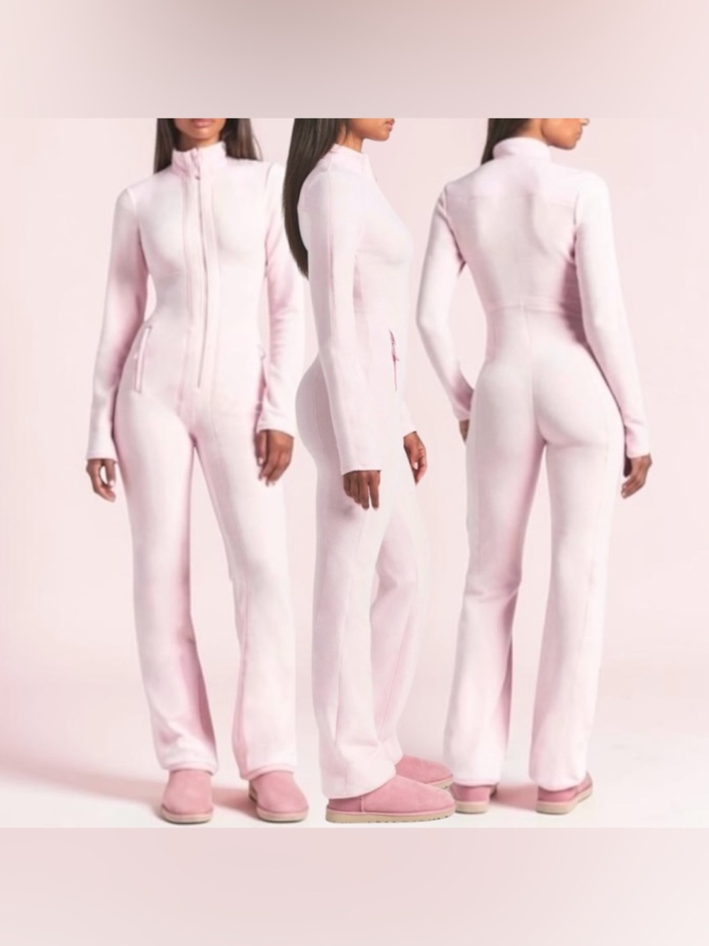 🔥 SKIMS Fleece Lounge Long Onesie | Cherry Blossom | XS | NWT 🔥